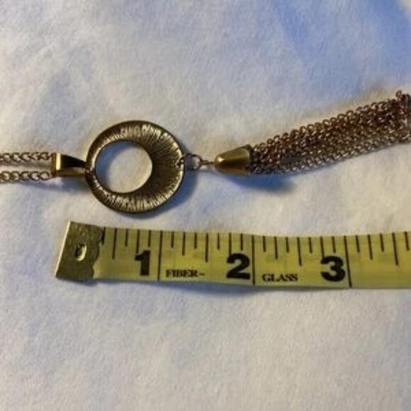 🦄 Blue and Gold Tone Circular Pendant Necklace - Picture 5 of 9